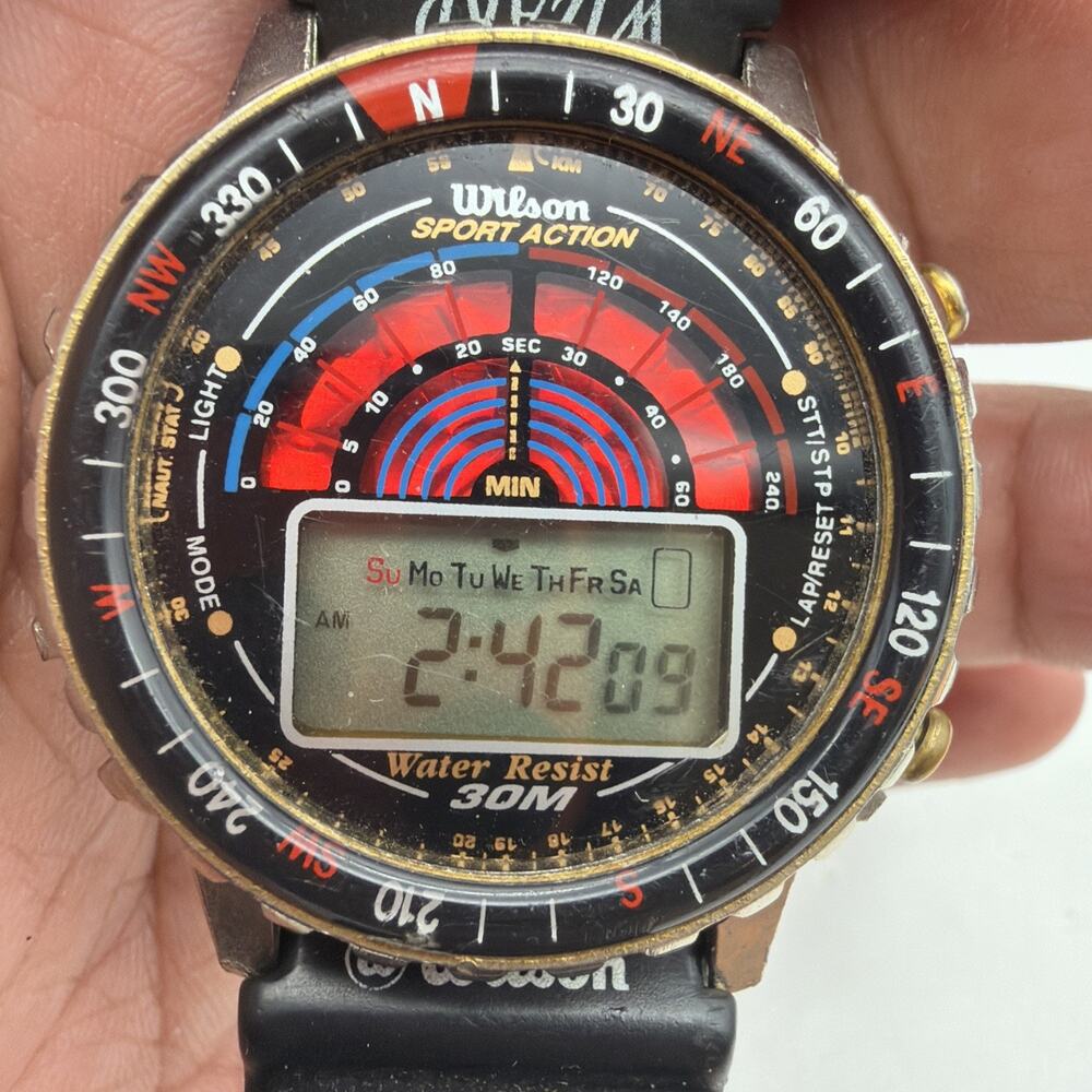 Vintage WILSON Digital Mens Sports Action Watch Rare For parts